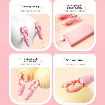 Sucking Vibrating Nipple Clamps Tongue Vibrator Labia Clitoris Clamps Stimulating Massager For Women Breast Massage Masturbator