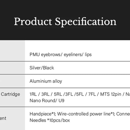 Tattoo Machnie MicroPigmentation Microblading Machine PMU Makeup Tattoo Pen for Eyeliner Lip Eyebrow Permanent Makeup