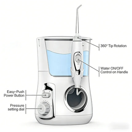 Countertop 10 Modes Electric Water Flosser 800ML Oral Irrigator Dental Water Jet Home Oral Care Spa Cleaner