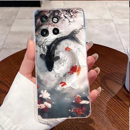 Soft Silicone TPU Clear Case For Motorola Edge 50 Neo 5G/Moto S50 5G Viral Elegant Kitten Painted Casing Shockproof Cover