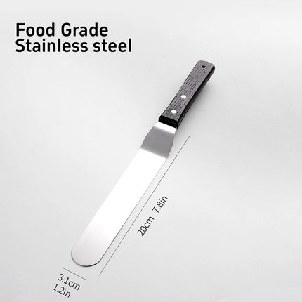 4/6/8/10In Smoother Spatula Cake Knife Stainless Steel With Wood Handle Butter Cream Icing Frosting Kitchen Knife DIY Cake Tools