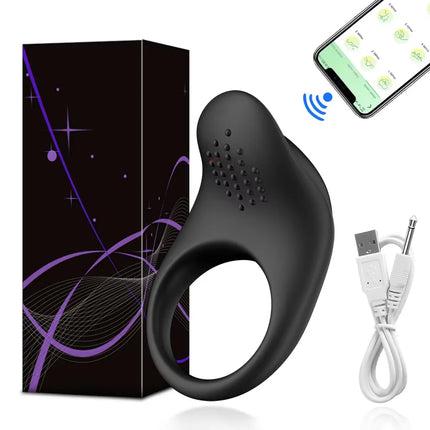 APP Control Penis Ring Vibrator for Men Delay Ejaculation Cock Ring Sex Toys Lock Penisring Cockring Adult Male Sex Supplies 18+