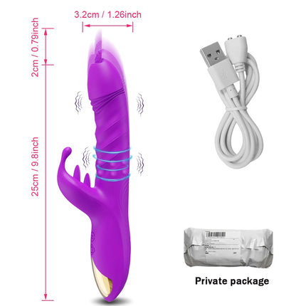 Rabbit Vibrator For Women Powerful G Spot Telescopic Rotating Clitoris Vagina Stimulator Female Masturbator For Adult Sexy Toys
