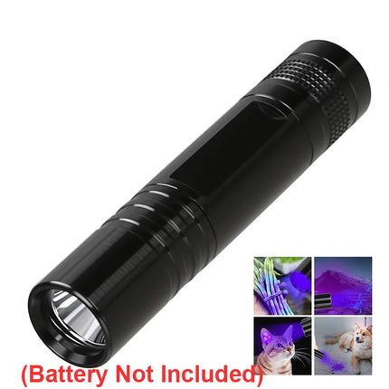 395nm UV Pen FLaslight,Blacklight Flashlight w/ Clip Portable Detector for Hotel/Pet Urine/Bed Bugs/Camping(AAA Battery Powered)