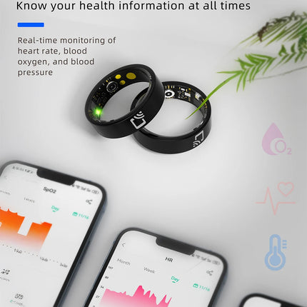 R20 Ceramic Smart Ring Support NFC Access Control 7mm Ultra Thin For Men Women Heart Rate Blood Pressure Oxygen IP68 Waterproof