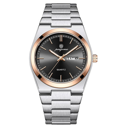 PAAZOMU Luxury Quartz Men's Wristwatch Sport Men Watches Waterproof Luminous Date Week Stainless Steel Men's Watch Male Reloj+box