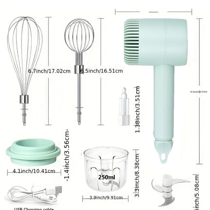 1pc Egg Beater Automatic Cake Baking, USB Rechargeable HandheldEgg Beater For Whizzing, Stirring, And Beating Cream, Electric Ga