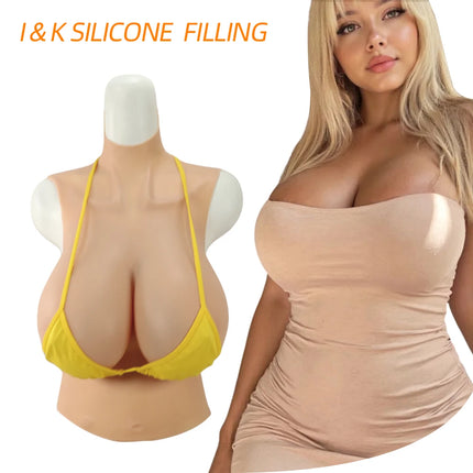 Realistic Silicone Breast Prosthetics for Crossdressing Fake busty boobs Half-Body Style I＆K Cup Comfortable And Natural-Looking