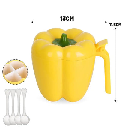 4 In 1 Plastic Creative Seasoning Jar Container With Spoon Chili Shape Barbecue Condiment Spice Rack Home Kitchen Acceesories