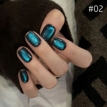 10ML 1-10PCS Hot Selling Blue Nails Glass Bead Whitening Deep Blue Magnet Cat Eye Nail Polish Gel French Tip Nails Nail Supplies