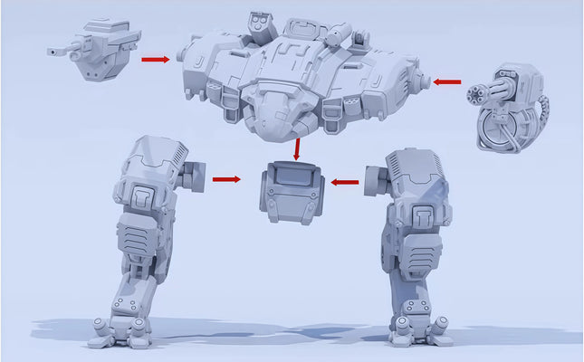 120mm Cast Resin Model Assembly Kit, GK, Resin Combat Gravity Mech, Unpainted Needs To Be Assembled.