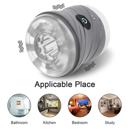 Open-ended Automatic Male Masturbator Vibration Man Masturbation Cup Simulation Blowjob Machine Adult Goods Sex Toy for Men