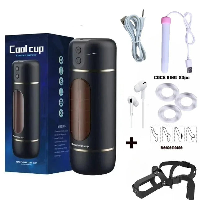 Intelligent Voice Automatic Male Sucking Masturbator Vibration Blowjob Machine Cup Sex Toys Adult for Men Masturbate Supplies 18