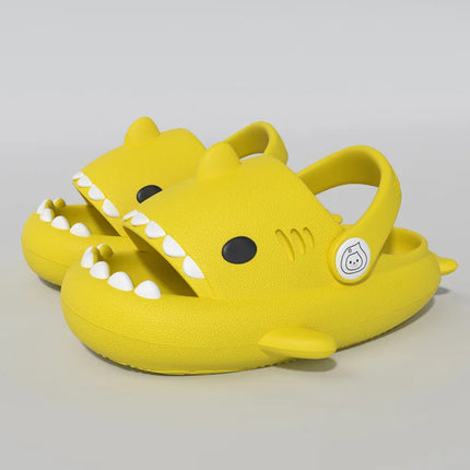 KIDMI Boys Girl Shark Slides Non-Slip Open Toe Cloud Sandals Cute Comfy Cushioned Thick Sole Slippers Cartoon Shower Slippers