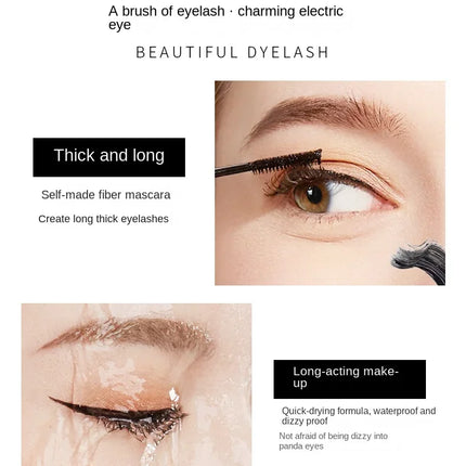 Silk Fiber Matte Mascara Makeup Ultra-Fine Brush Lengthens Eyelashes Waterproof Fast Dry Brown Black Curling Mascara Comestic