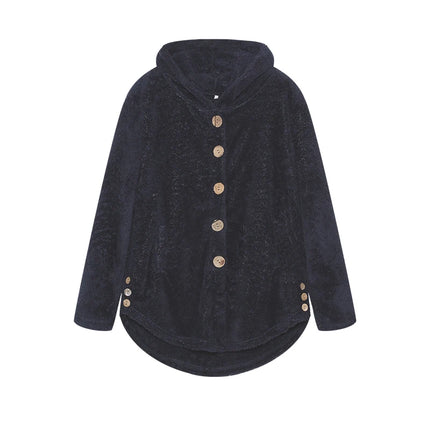Fashion Trend Autumn and Winter Press-pleated Printed Turn-collar Long-sleeved Shirt Two-piece Furry Coat