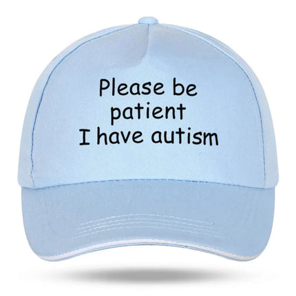 Please Be Patient I Have Autism Cap Baseball Cap Hat Outdoor Fish Women Printed Czapka Bonnet Spring Casual mens cap