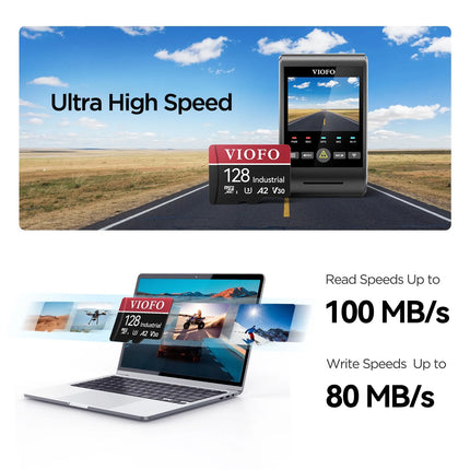 VIOFO Industrial Grade microSD Card, U3 A2 V30 High Speed Memory Card with Adapter