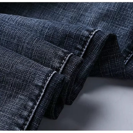 Wthinlee New Business Men's Jeans Casual Straight Stretch Fashion Classic Blue Black Work Pant Denim Trousers Male  Clothing