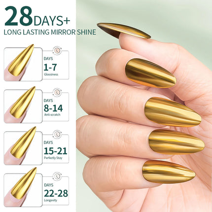 Nailpop Magic Mirror 15ml Promote Mirror Effect Top Coat Long-lasting Shine Effect shines Gel Polish No Wipe Easy Home Salon 1pc