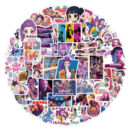 55/110pcs K-Pop Anime Cartoon Stickers Set Waterproof DIY Decals for Laptop Car Bike Graffiti Decoration Movie Animation Fan Art
