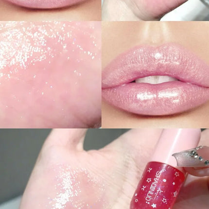 Shimmery Glitter Moisturizing Lip Gloss Set 6 Colors Highly Pigmented Fine Shine Long Wear Cute Lipgloss Set