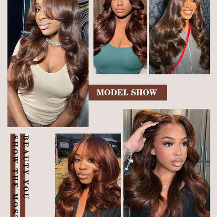 Brown Body Wave Closure 22 Inch 100% Human Hair Brazilian Human Hair Closure With Baby Hair 13x4 Lace Closure