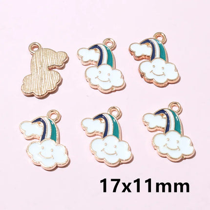 10pcs Rainbow Charms Cute Enamel Metal Charm Pendant for DIY Necklace Bracelet Jewelry Making