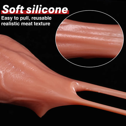 Dick Sleeve Enlargement Lock Sperm Dildo Penis Ring Adult Men Sex Toys Enlarged Thick Cock Sleeve Soft Silicone Male 18 Sexy Toy