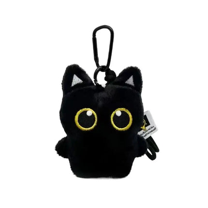 Cute Black Cat Plush Toy Doll Keychain Small Pendant Car Keyring Kitten Toy Doll For Boy Girl Brithday Gifts
