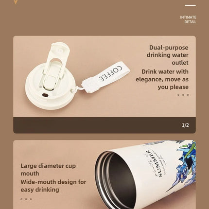Stainless Steel Tumbler Mug Vacuum Flasks Insulated Coffee Cup Leakproof Lid Travel Thermos Cups for Tea Thermal Water Bottle