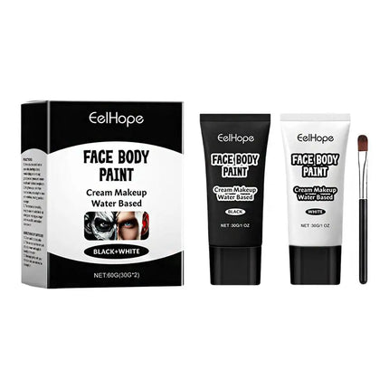 Halloween Black And White Makeup Foundation Cream Concealer White Halloween Zombie Cosplay Face Make-Up 1set Cream Face H4V0