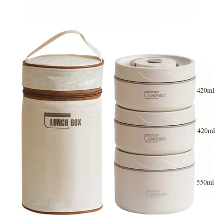 3pcs microwave portable insulated food container lunch box stainless steel bento box insulated leak proof hot lunch bag set