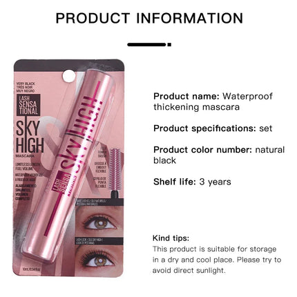 Mascara Long Lasting Waterproof Lengthens Eyelashes Extension Black Lengthening 4D Silk Fiber Cosmetics Eye Lashes Brush Tool
