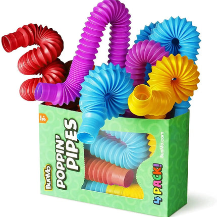4 Pack Mini Tube Sensory Fidget Toy Colorful Heavy-Duty  for Construction Building Educational Toys for Stress Autism ADHD