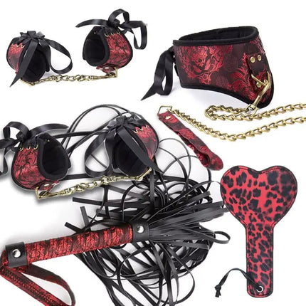Bdsm Collar Fetish Bondage Leash Steel Chain Tails Whip Paddle Dog Handcuffs Foot Cuff punish Sadism Sex Toy Slave Erotic