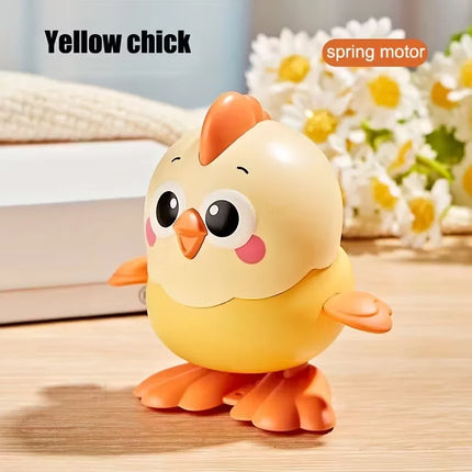 Novelty Clockwork Cartoon Jumping Chicken Toy,Interactive Crawling Toy for Kids,Durable and Fun,Birthday Baby Toy Gifts