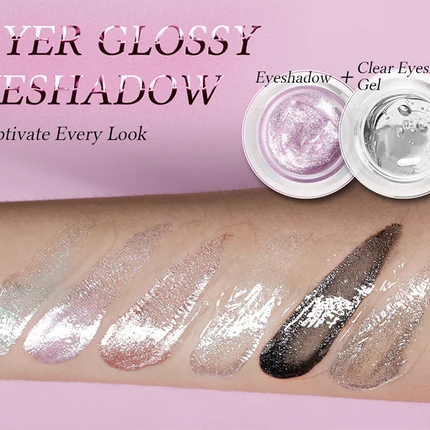 Multi-Use Liquid Glitter Eyeshadow High Shine Shades Gel Liquid Eyeshadow Water Light Quick Dry Long Lasting Multi-Use Makeup