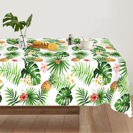 Summer Hawaiian Floral Plastic Tablecloth Flamingo Table Runner Candy Bags For Tropical Hawaiian Birthday Party Decorations