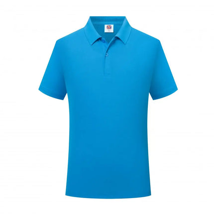 Men's and Women's New Model Summer Solid Color Lapel Short-sleeved Casual Daily Outdoor Polo Shirt Fashion Button Top 14 Colors