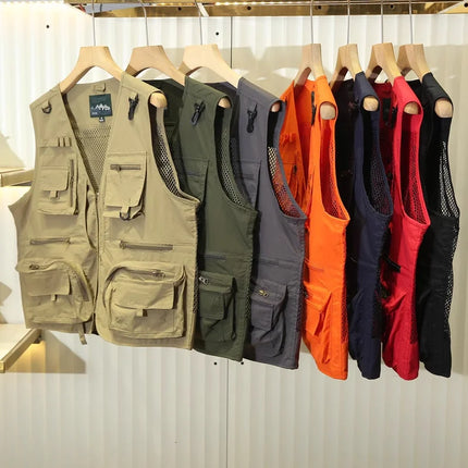2026 Spring/Summer New Multi-Pocket Outdoor Workwear Tank Top Mesh Breathable Photography Fishing Tactical Vest