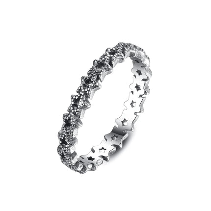 Original 925 Sterling Silver Ring Love Heart Wishbone Moon Sun Rings Crystal Rose Gold For Women Wedding Gift Luxury Jewelry