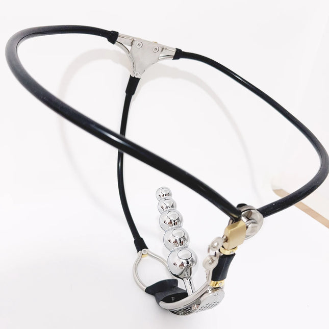 LILUPLAY Female Invisible Chastity Belt Stainless Steel Adjustable BDSM Slave Underwear with Vaginal Plug