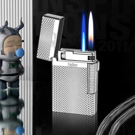 New Creative Plasma Arc Lighter Luxury Double Flame Butane Lighter Jet Flame Windproof Cigarette Ignitor Smoking Accessories