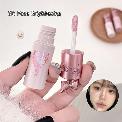 White Pink Liquid Brightening Concealer Matte Face Highlight Stick Cover Acne Spot Dark Circles Moisturizing Concealer Makeup