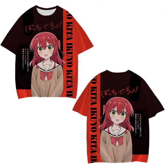 Anime Manga Bocchi The Rock 3D Printed T-Shirts Men Women Casual Fashion Oversized Short Sleeve T Shirt Male Tees Tops Clothing