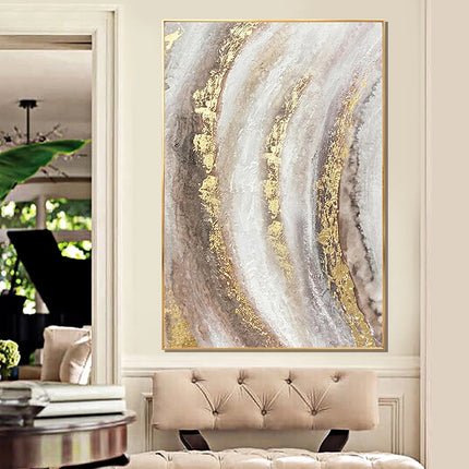 High quality Handmade acrylic oil painting on canvas texture golden foil poster wall art decor hanging picture for living room