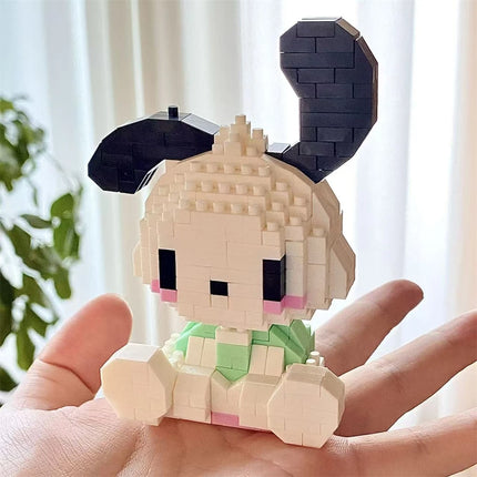 Sanrio Anime Hello Kitty My Melody Cute Building Blocks Doll Toy Pochacco Cinnamoroll Pompompurin Kuromi Girls Brithday Gift