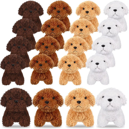 12-24PCS Teddy Dog Plush Toys Stuffed Puppy Dogs Soft Poodle Doll Animal Pet Toy for Adopt a Puppy Party Favors Birthday Gifts