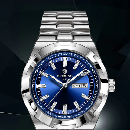 BINBOND New Luxury Quartz Men's Wristwatch Sport Men Watches Waterproof Luminous Date Week Stainless Steel Men's Watch Male Reloj